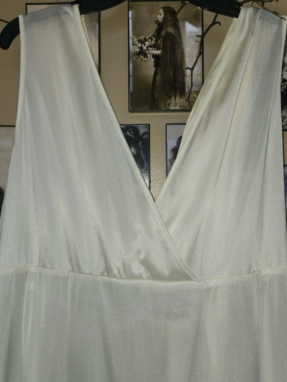 Vintage Undercover Wear Rhapsody White Nylon Maxi Nightgown M Tall Grecian - Picture 3 of 15